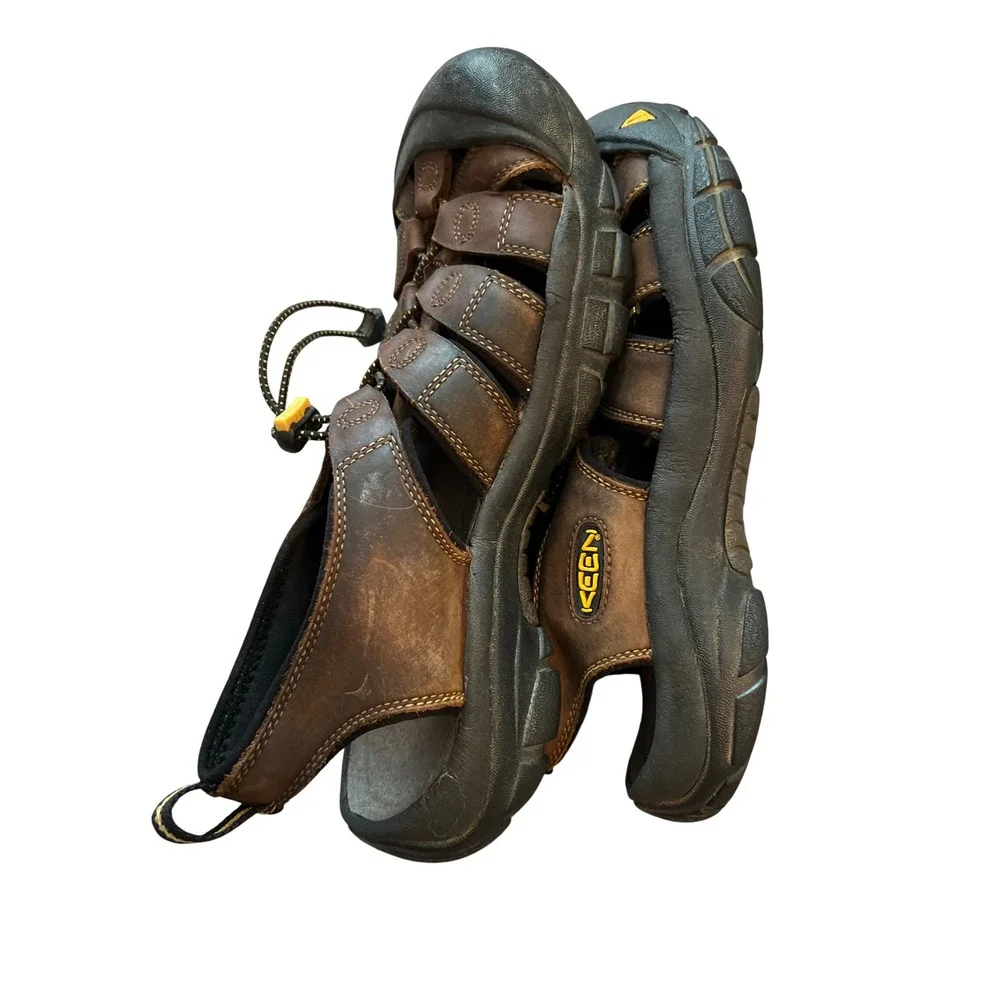 Keen Newport H2 Brown Leather Waterproof Hiking Sandals Mens 11